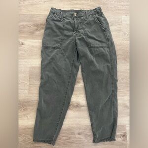 Aerie Women’s Casual Pants Small Frayed Hem Elastic Waist